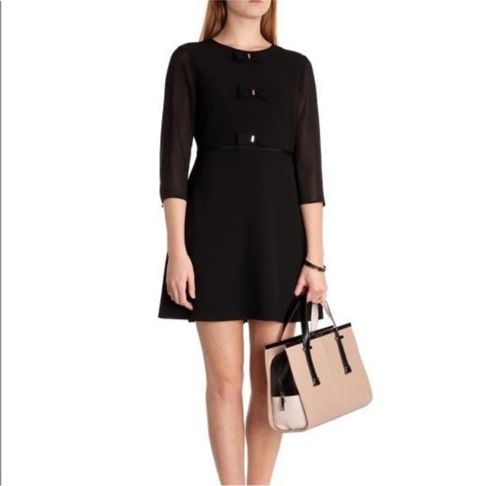 Ted Baker Black Finna Bow Mini Dress Women’s Sz 2 US / Ted 0